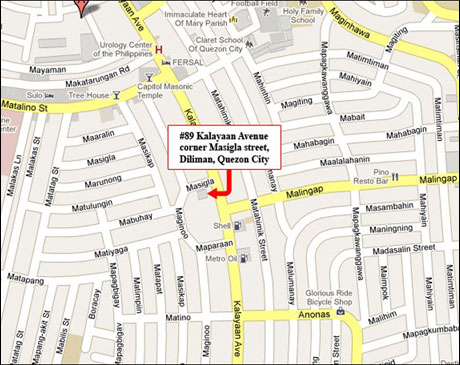 Map Of Quezon City With Streets Kalayaan Plaza Apartment , Location Map , Kalayaan Plaza Address ,  Apartment Quezon City